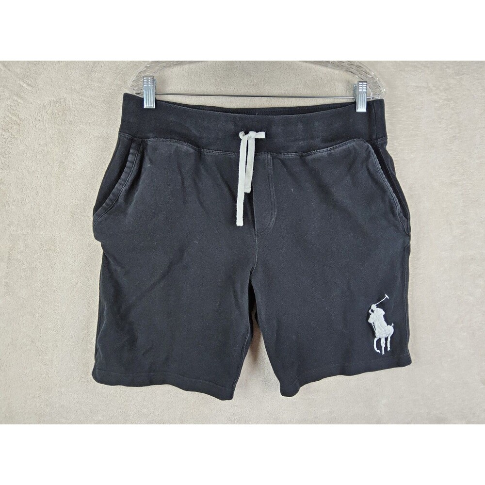 Polo Ralph Lauren Men's Big Pony Drawstring Knit Casual Shorts Black Size L
